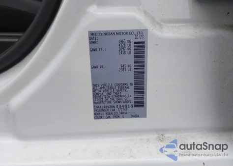 2024 Nissan Altima S Fwd z USA, uszkodzony, nr VIN 1N4BL4BV8RN334816